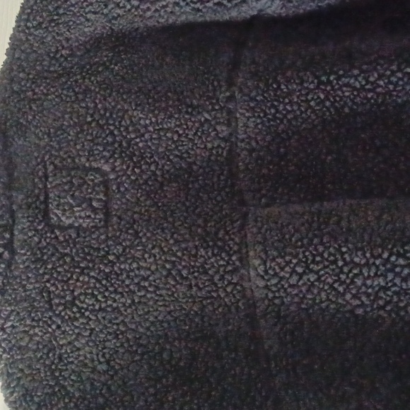 Black Teddy Coat Fuzzy Fur Fleece Lapel Open Front Long Cardigan Coat, XS - Picture 6 of 12